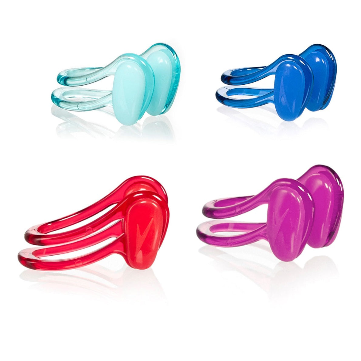Speedo swimming universal nose clip with adjustable straps, designed to comfortably keep water out during swimming activities.