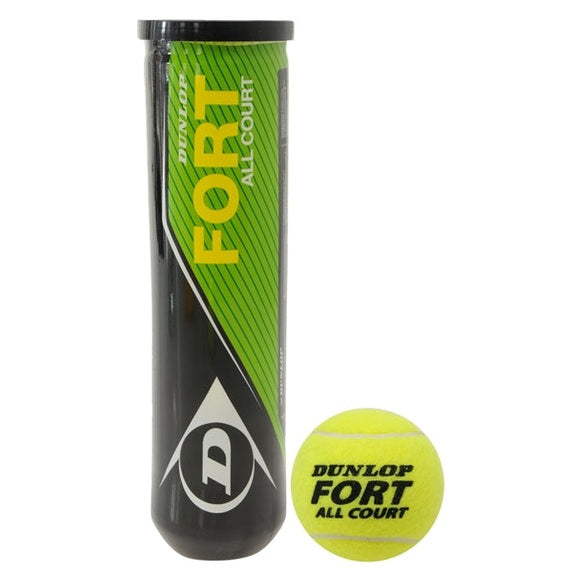 Dunlop Fort tennis balls with bright yellow exterior, designed for tennis gameplay, shown in a close-up image.