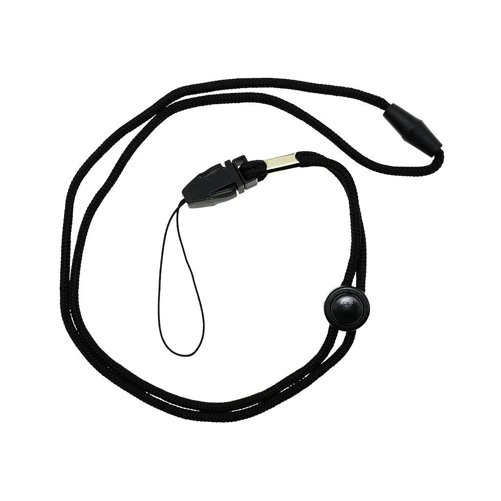 TIS Safety Neck Lanyard with Breakaway Clasp, sporting goods accessory, shown in black with adjustable strap and secure clasp.