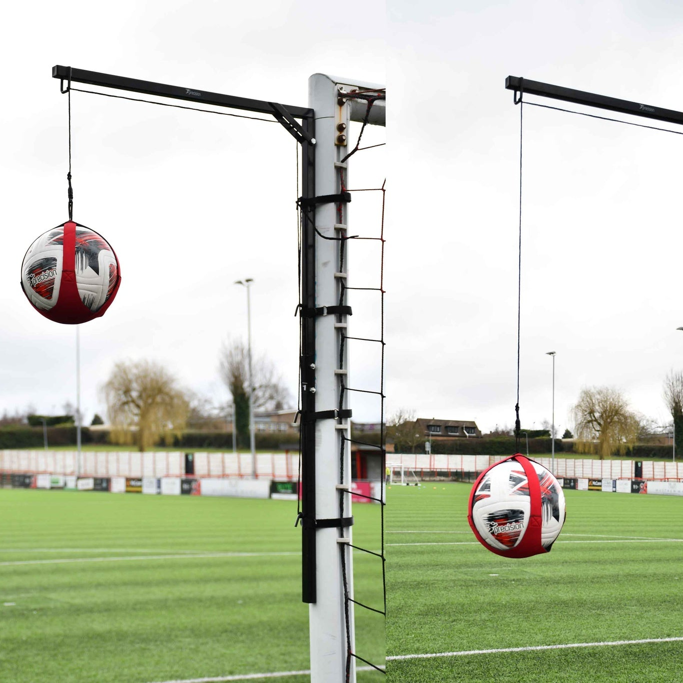 Precision Pro Football Heading Station training aid for football practice, featuring adjustable head support and training components.