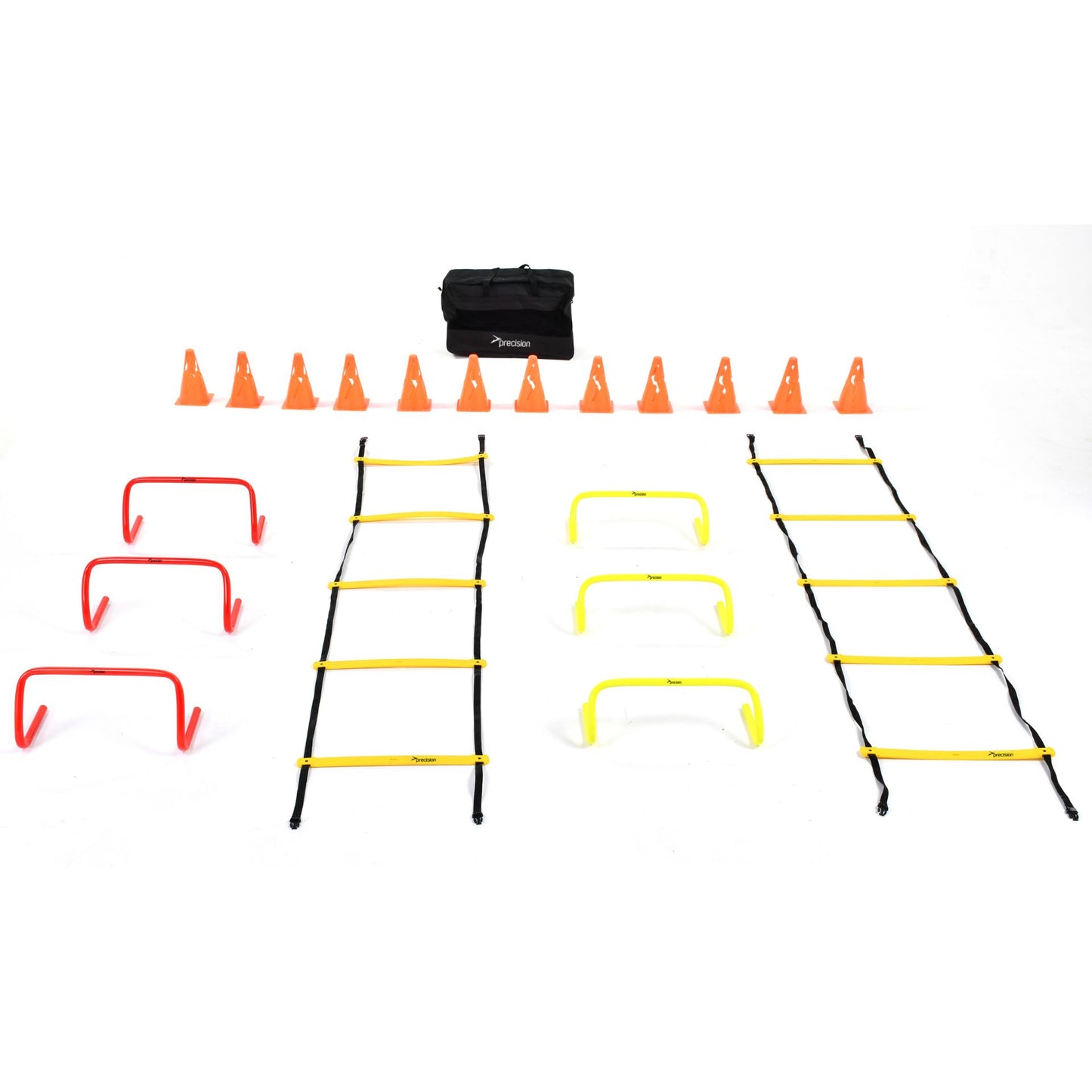 Precision Junior Speed Agility Training Kit with hurdles and cones for athletic drills and agility improvement.
