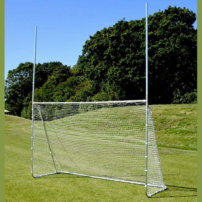 Precision 10ft x 12ft multi-sport steel goal for sports fields, featuring durable metal frame and netting for soccer, hockey, and more.