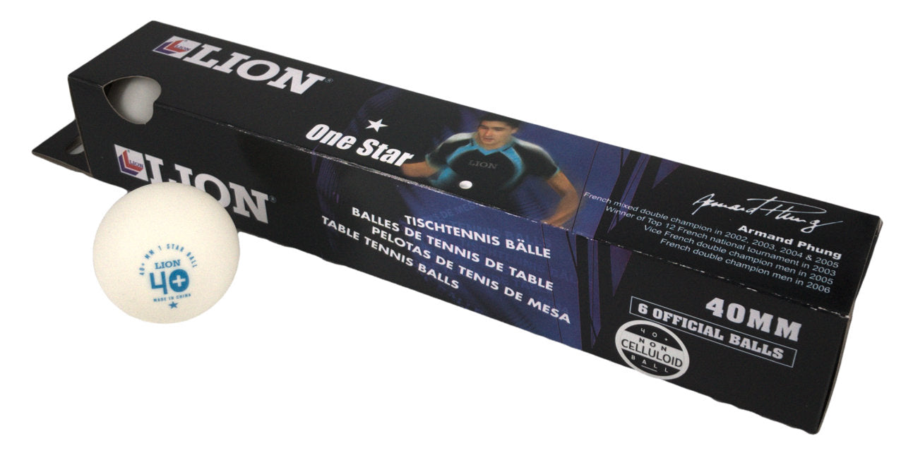 Table Tennis Balls Lion 1* White
