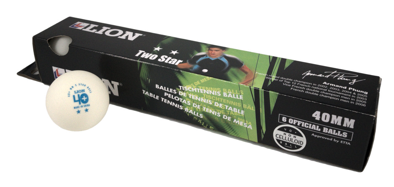 Table Tennis Balls Lion 2* White