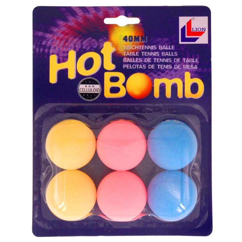 Set of Lion Table Tennis Balls Hot Bomb, white ping pong balls designed for competitive table tennis matches.