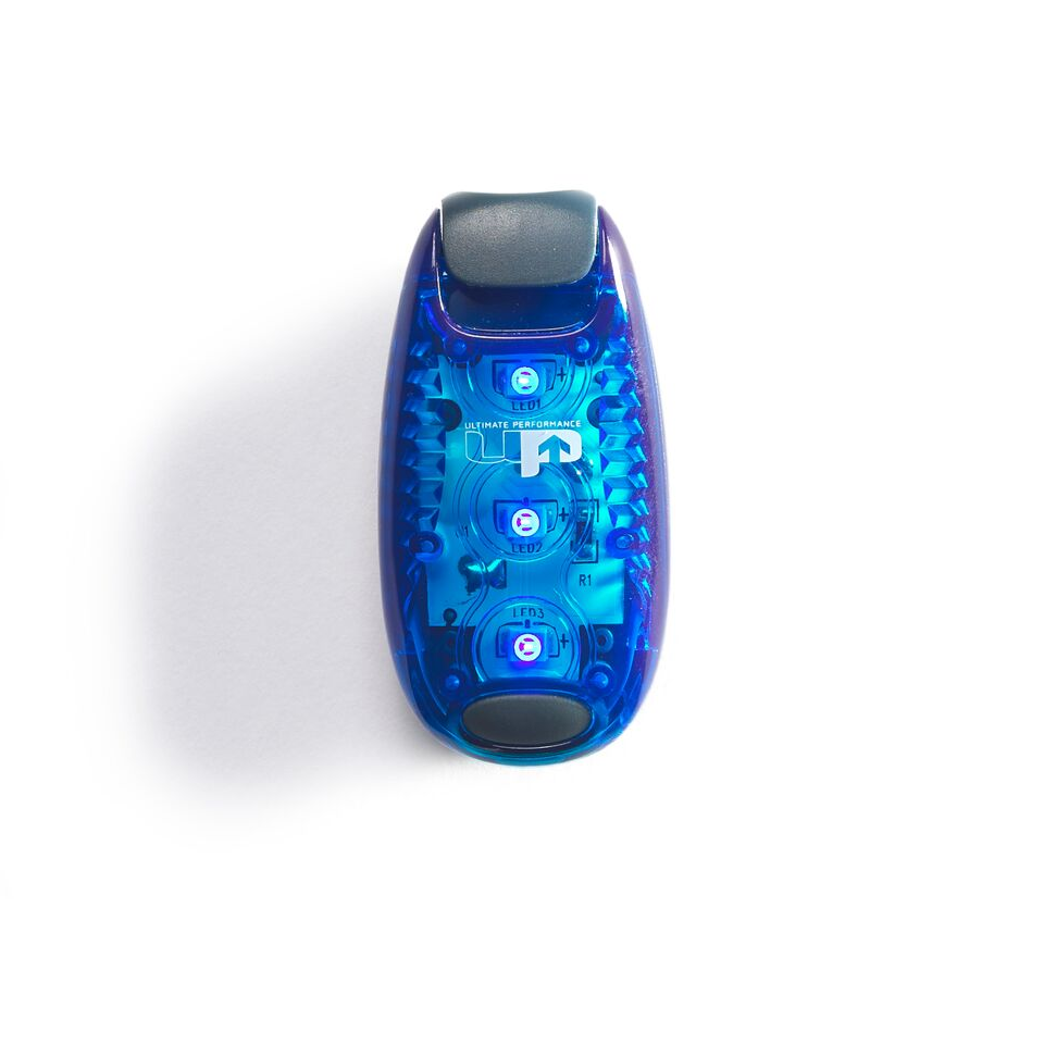 Ultimate Performance Eddystone Clip-On LED Light for sporting goods, showing the compact clip-on design and bright LED bulb.