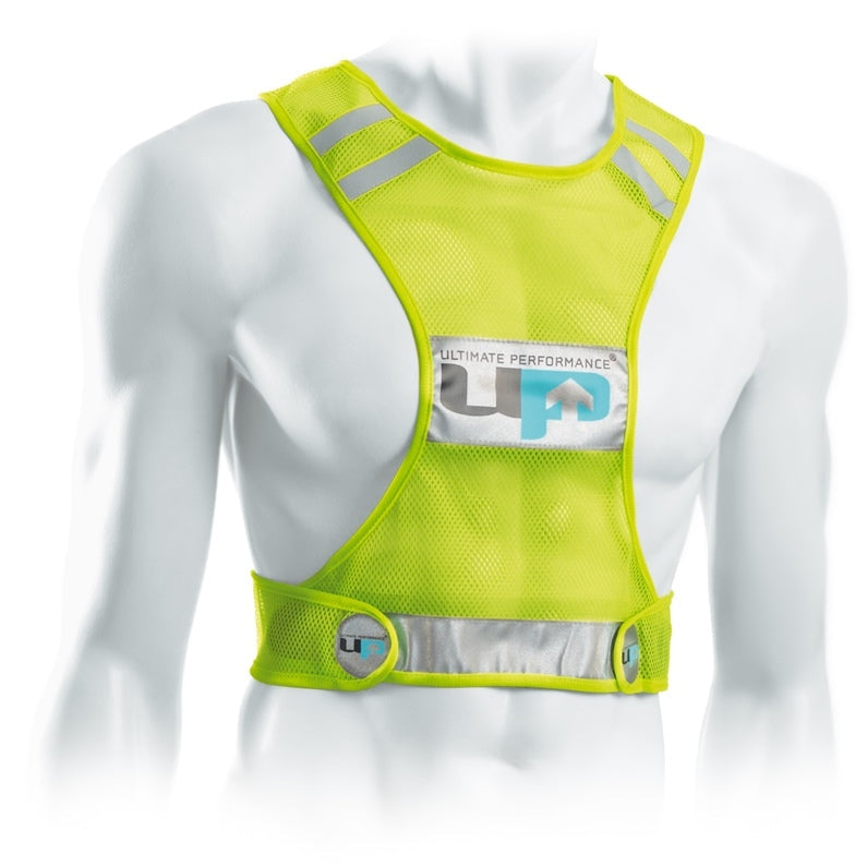 Ultimate Performance running race vest designed for endurance, featuring adjustable straps and multiple storage pockets.