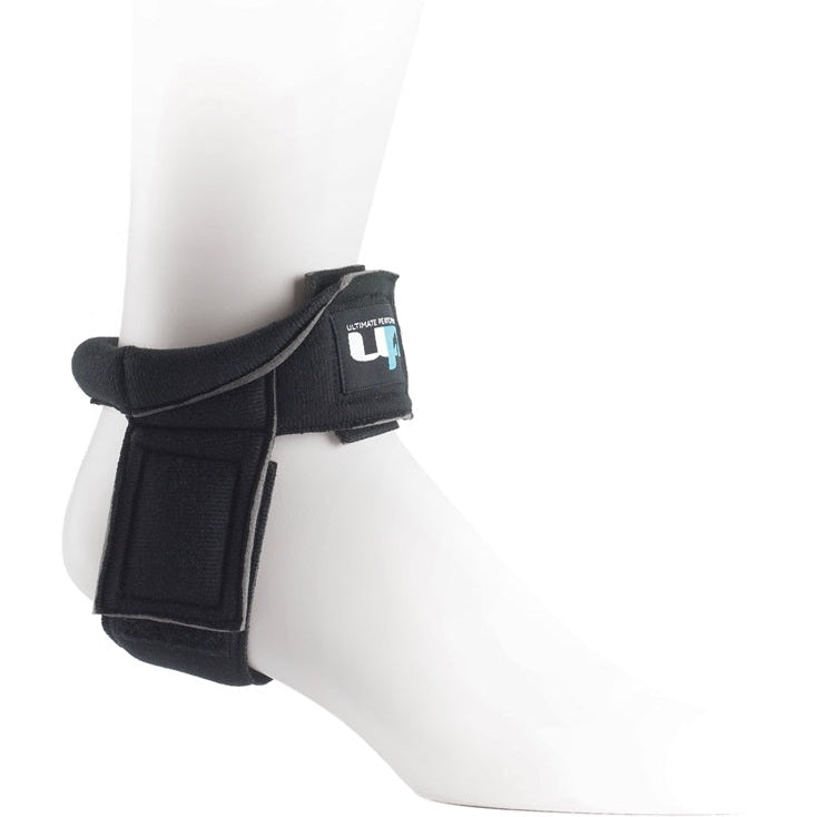 Ultimate Performance Achilles Tendon Support for running, medium/regular size, designed to stabilize and support Achilles tendons during sports.