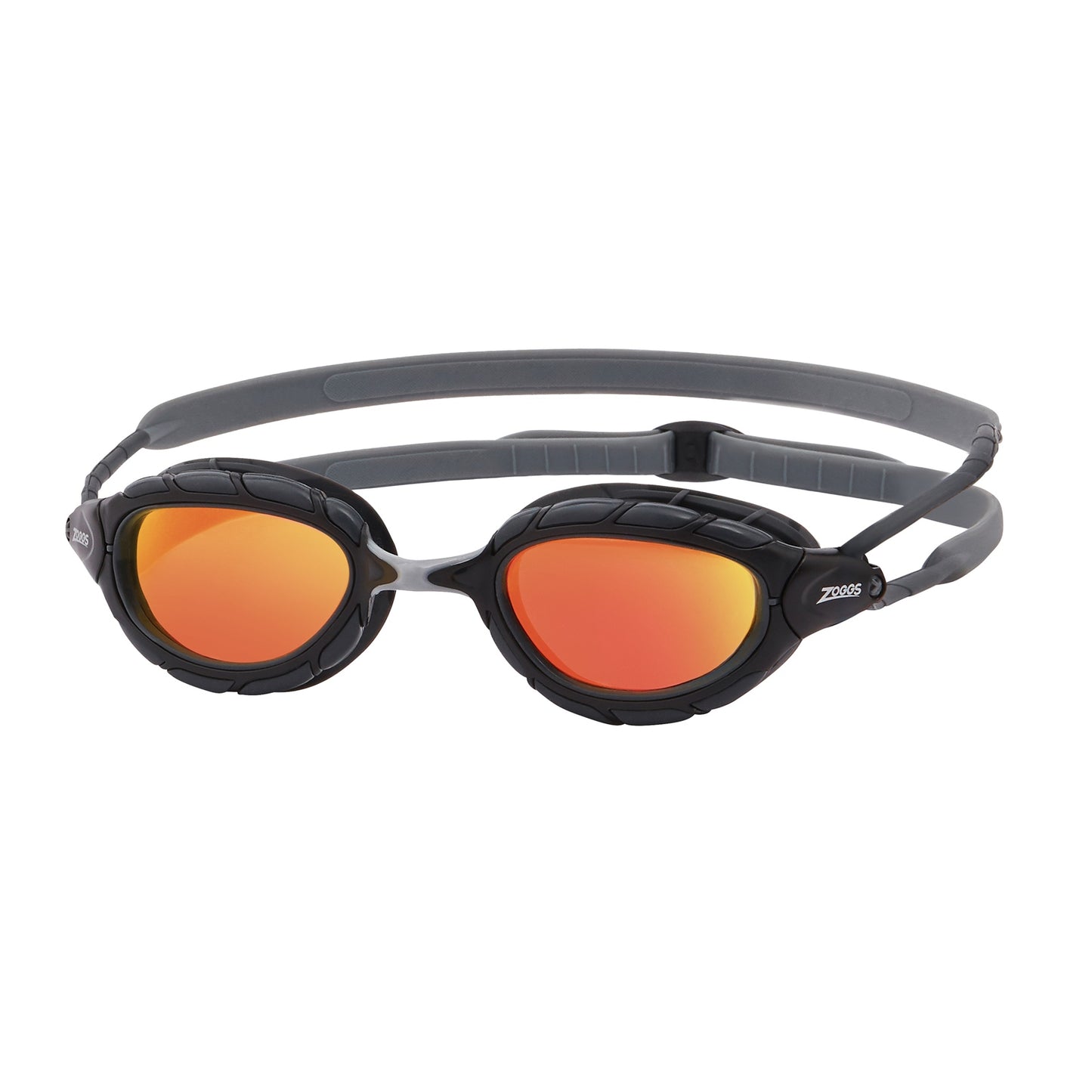 Zoggs Predator Titanium swimming goggles for seniors with adjustable straps and tinted lenses, ideal for competitive swimming.