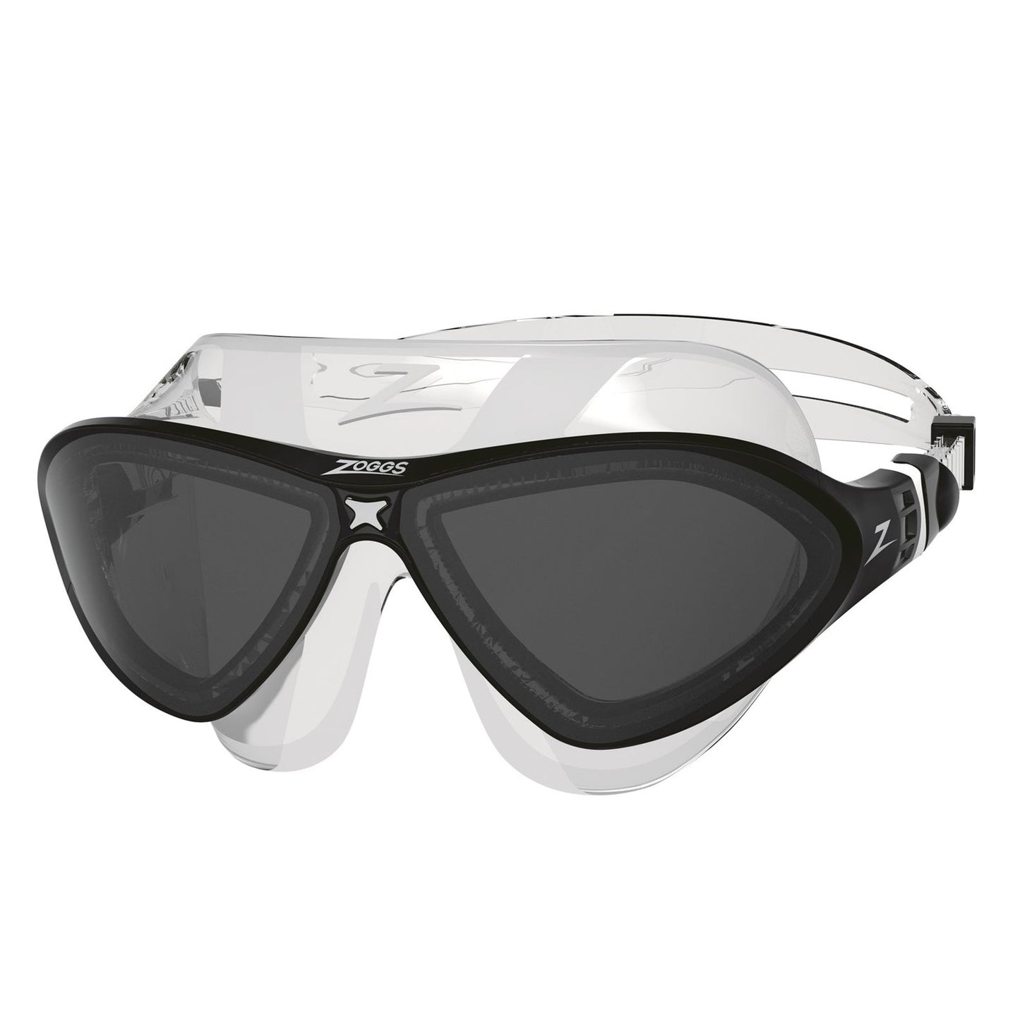 Zoggs Horizon Flex Senior swimming mask with clear silicone skirt and adjustable straps, designed for comfortable fit.