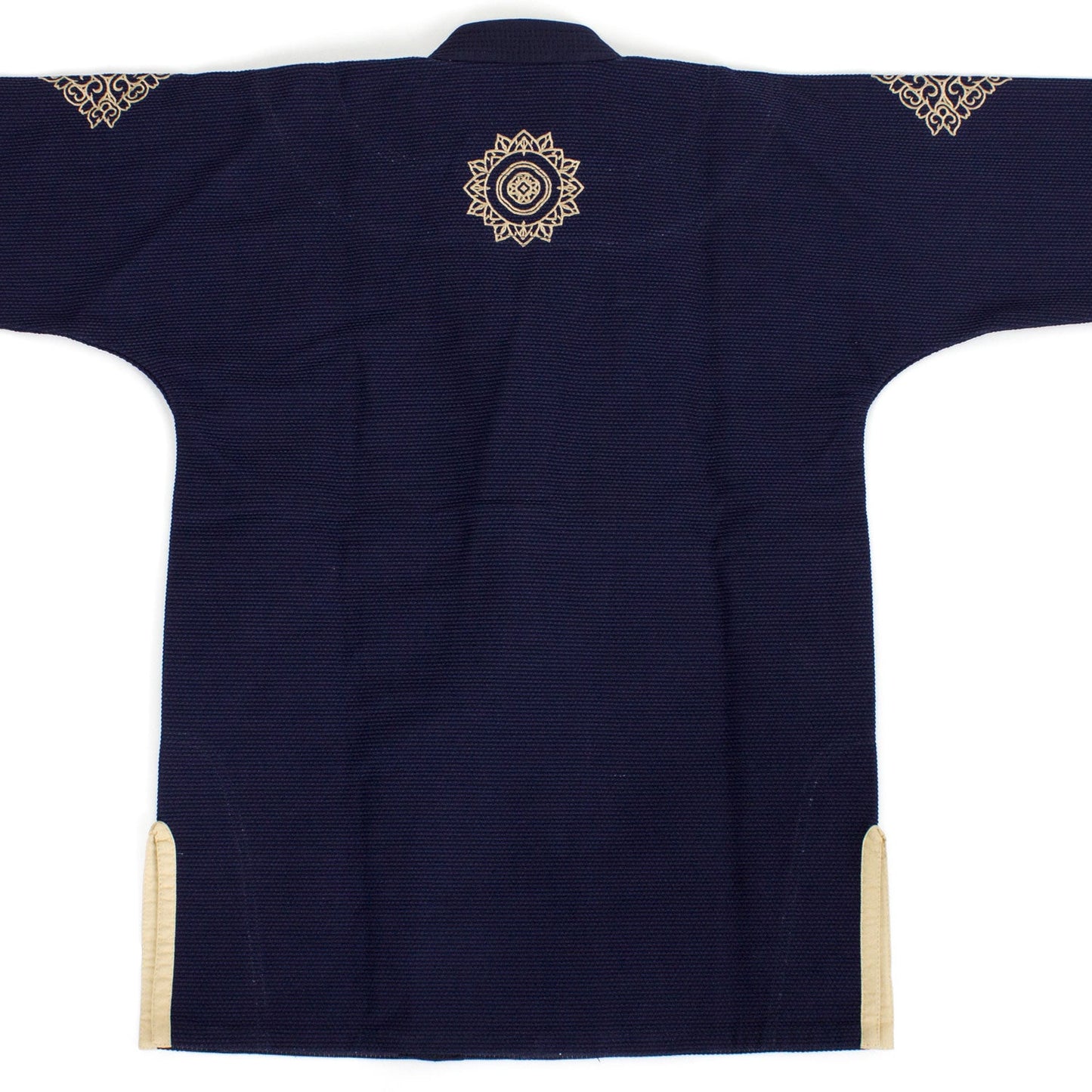 Fairtex Matchanu Premium BJJ Gi in navy, showing the reinforced collar, embroidered logo, and durable fabric for Brazilian Jiu-Jitsu.