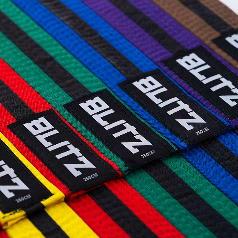 Blitz Colour Belt with Black Stripe - Martial Arts Grading