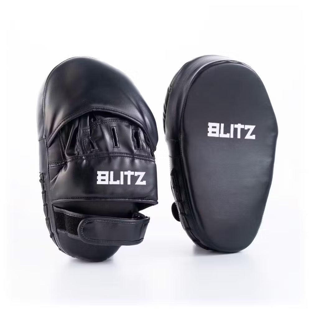 Blitz Cyclone Focus Pads for martial arts training, featuring durable Thai pads with padded surfaces for striking practice.