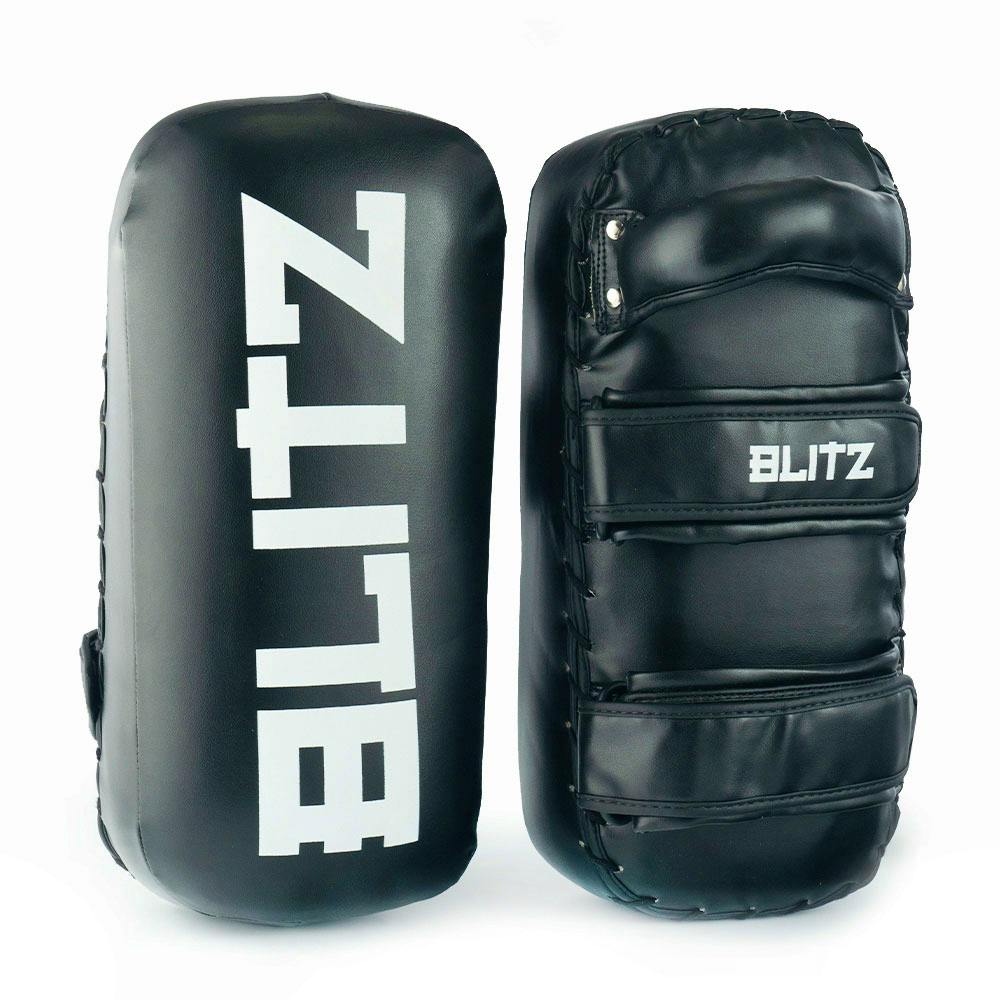 Blitz Fury Thai Pads for Muay Thai training, featuring durable padding and handles for striking practice and combat training.