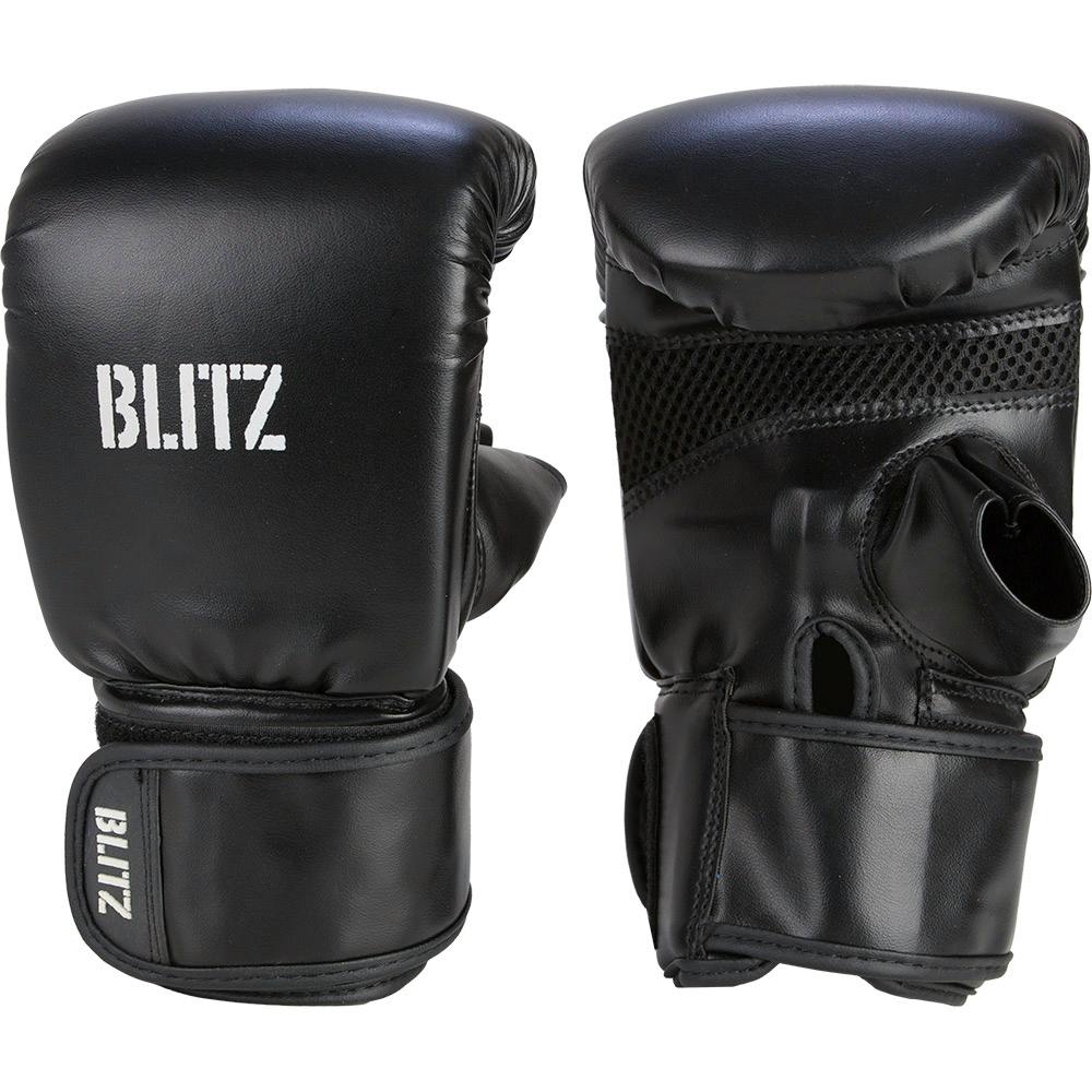 Black Blitz Nama Hide Mitt Bag Gloves made of premium leather for protection, featuring a sturdy design and padded wrist support.