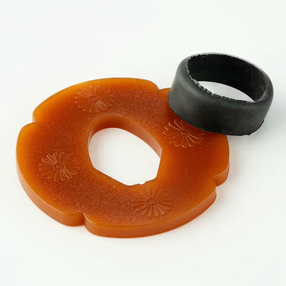 Blitz spare tsuba and rubber ring for wooden bokken, training aids for martial arts practice and sword handling.