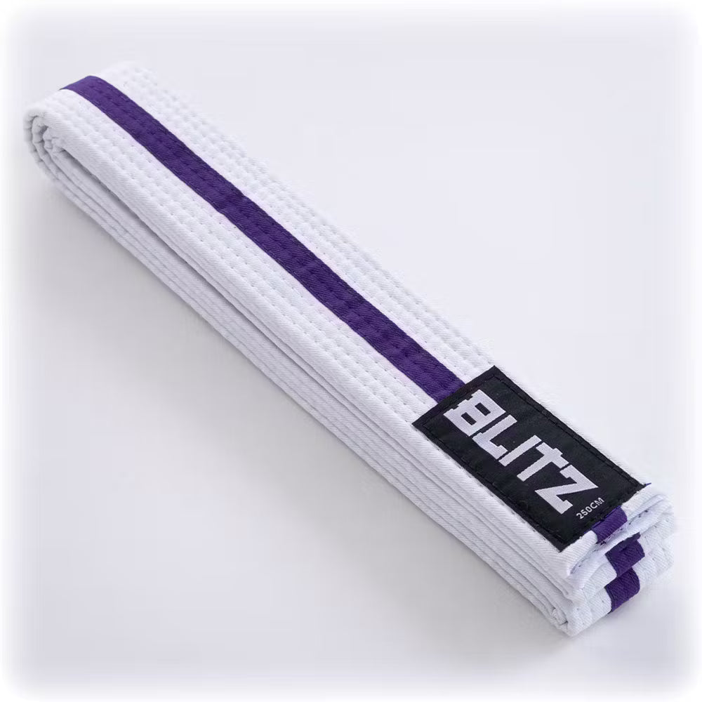 Blitz White Belt / Colour Stripe