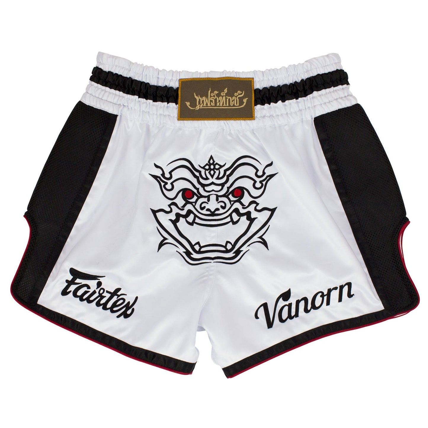Fairtex Slim Fit Muaythai Shorts Vanorn with logo, lightweight fabric, and athletic design for martial arts training and competition.