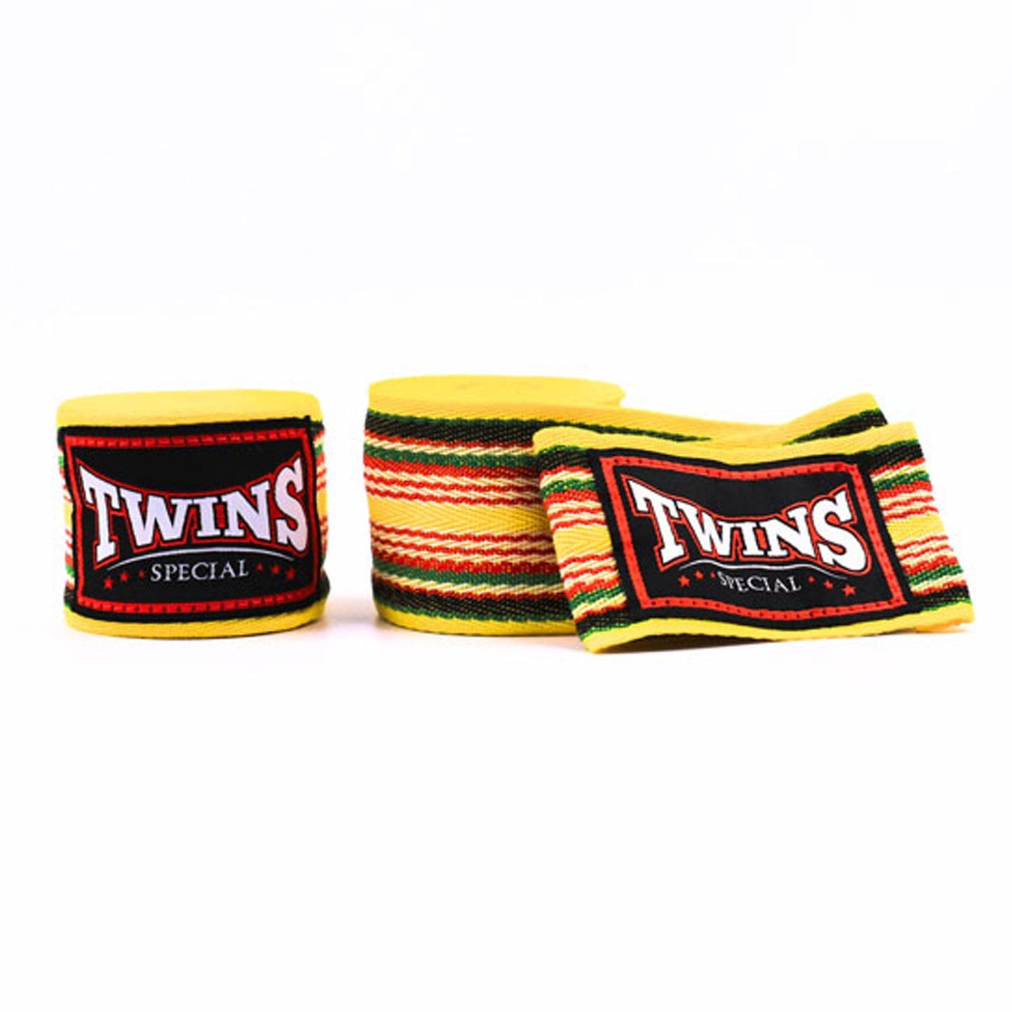 Twins 5m Muay Thai Boxing Cotton Handwraps Yellow Striped