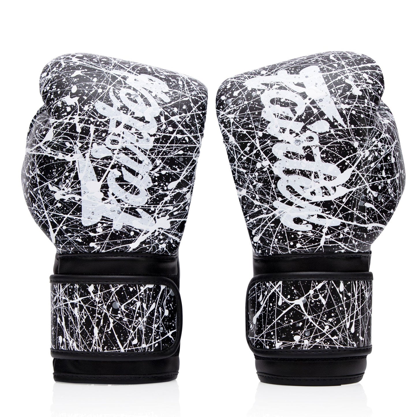 Fairtex Painter Microfibre Muay Thai Boxing Gloves Black-White