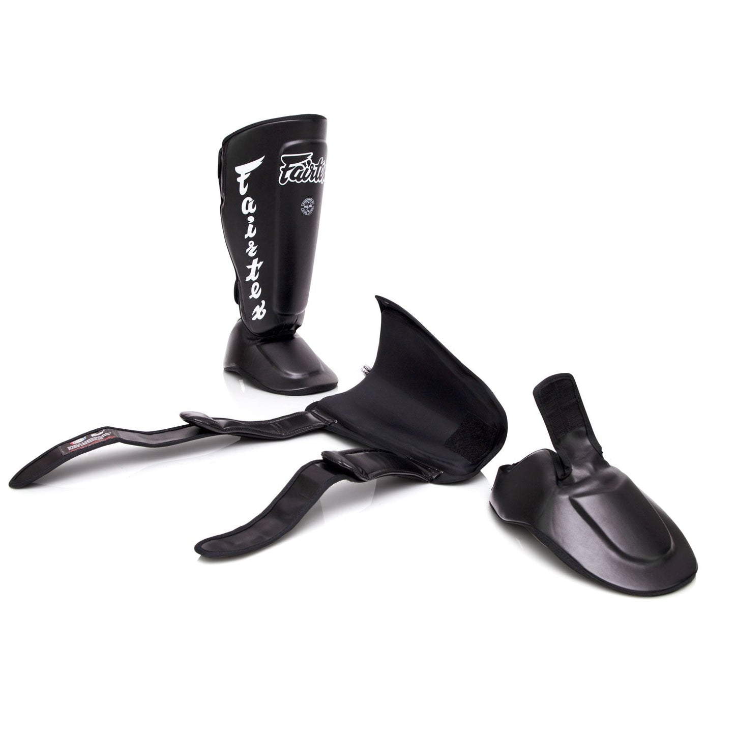Fairtex Muay Thai Boxing Twister Detachable Shin Pads Black