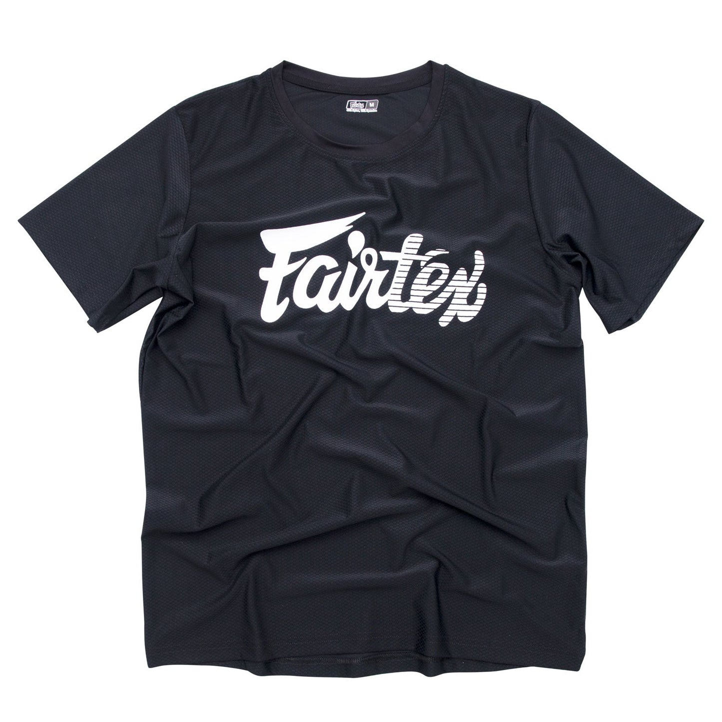 Black Fairtex TST181 Dri-Fit T-Shirt for sports, featuring breathable fabric and athletic fit, ideal for training and workouts.