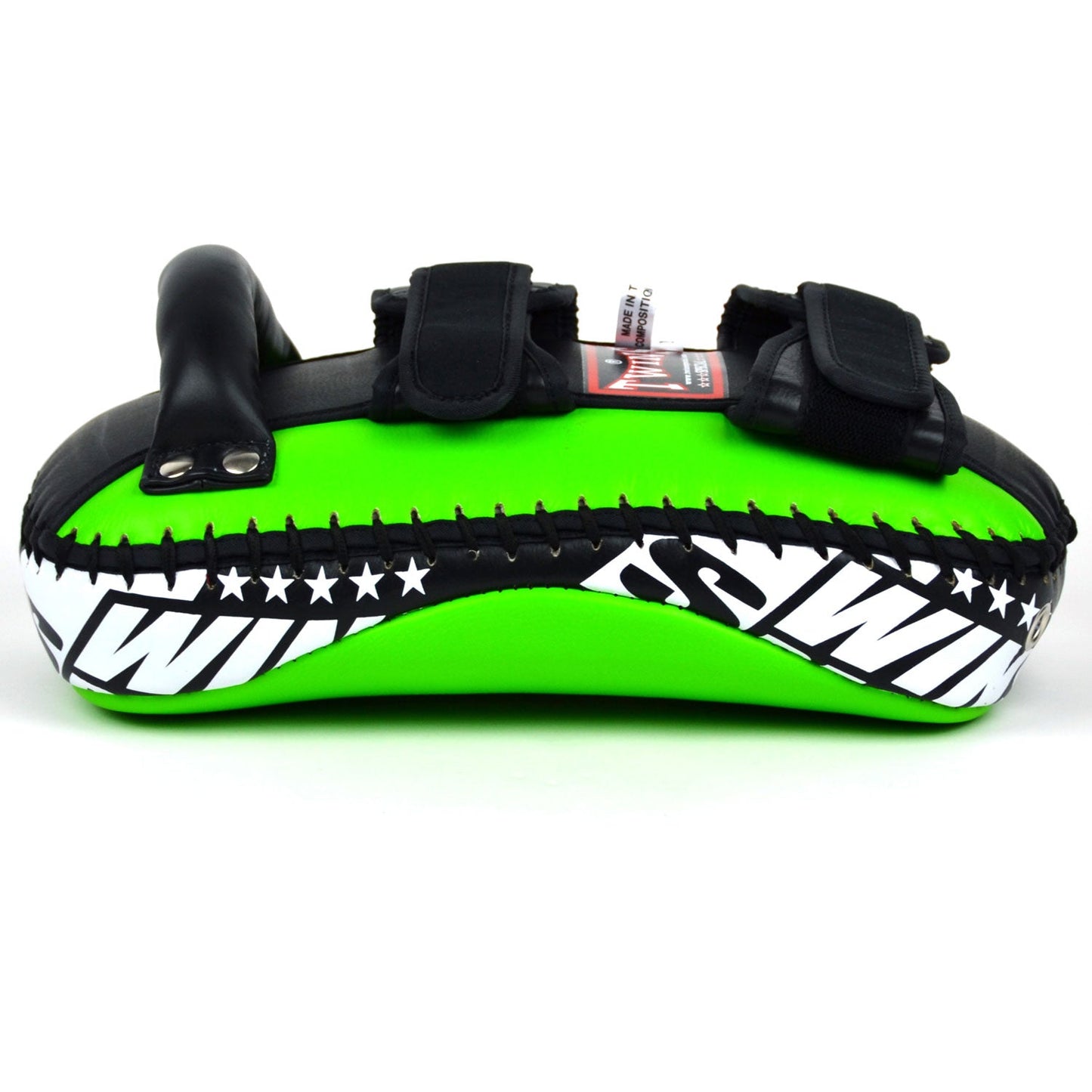 Twins Curved Leather Thai Kick Pads Green-Black