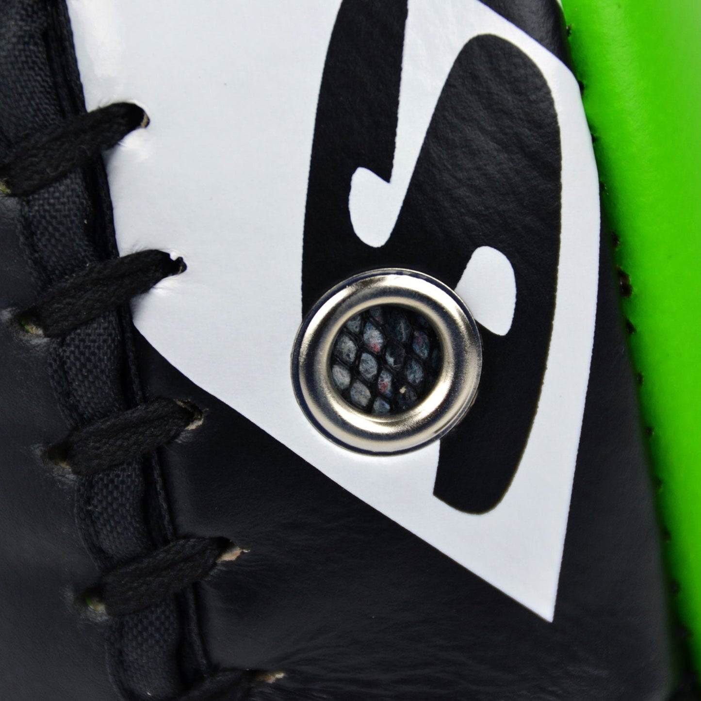 Twins Curved Leather Thai Kick Pads Green-Black
