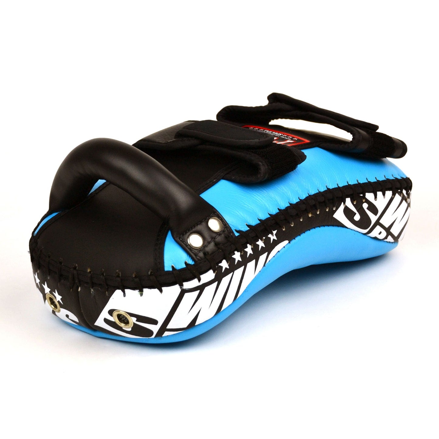 Twins Curved Leather Thai Kick Pads Light Blue-Black