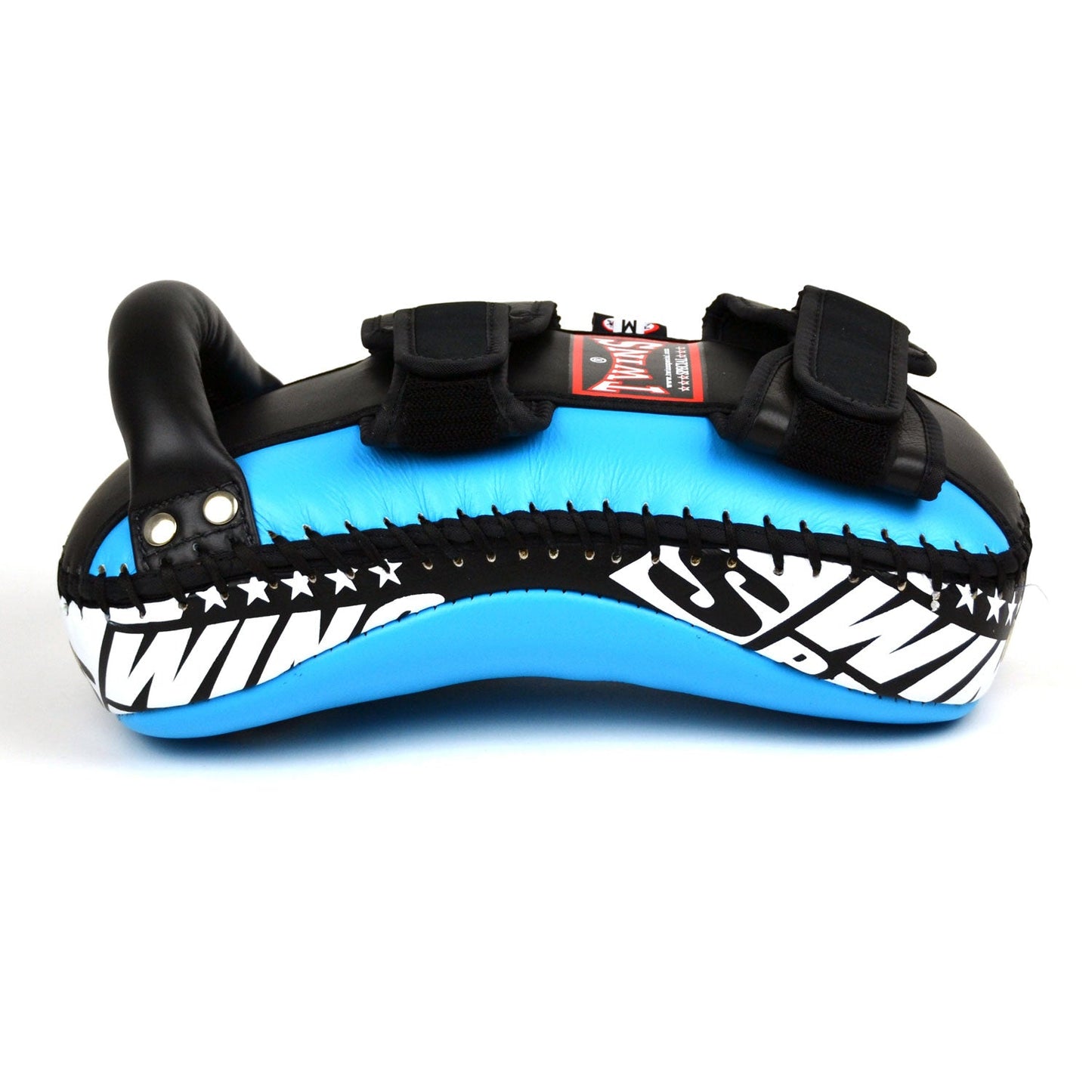 Twins Curved Leather Thai Kick Pads Light Blue-Black