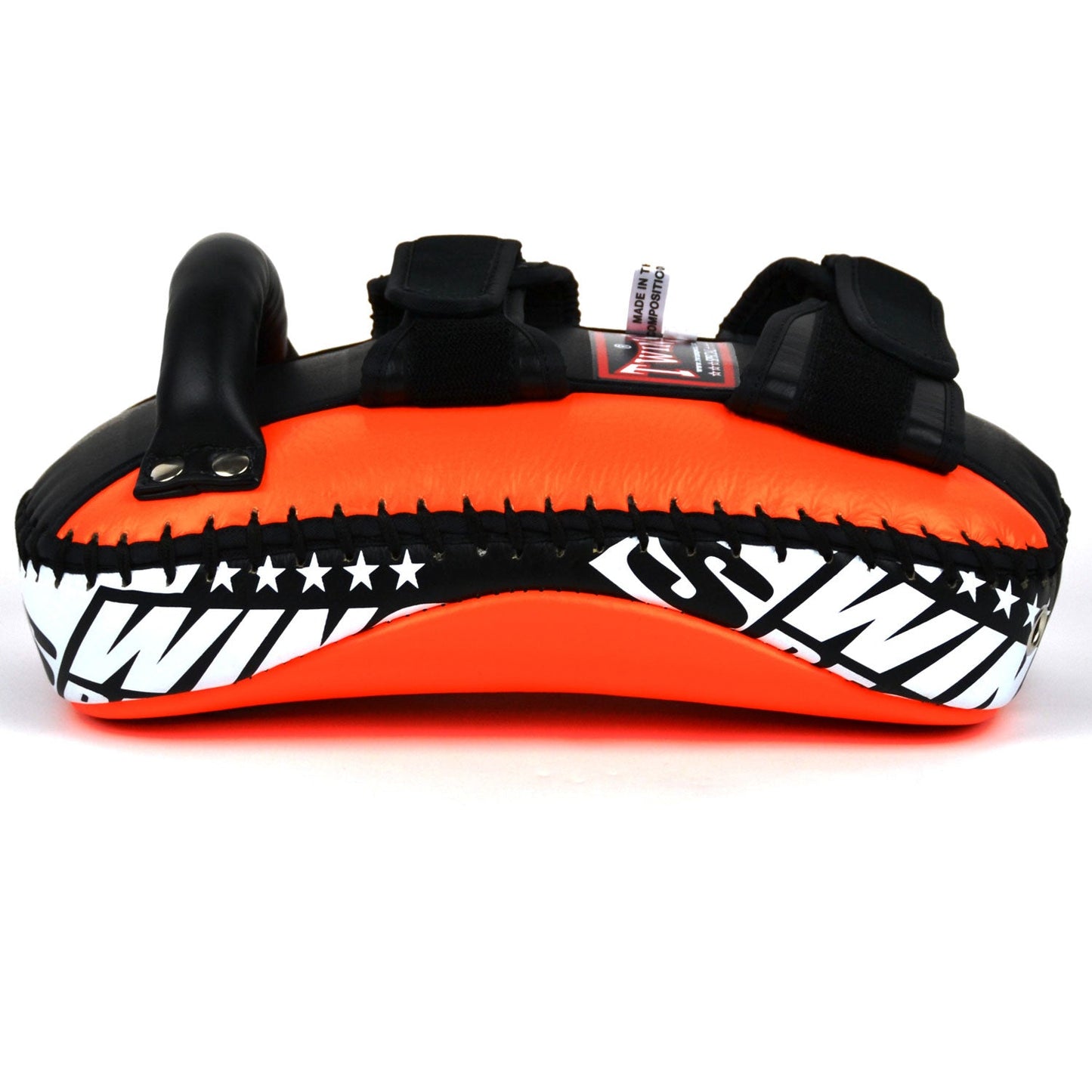 Twins Curved Leather Thai Kick Pads Orange-Black