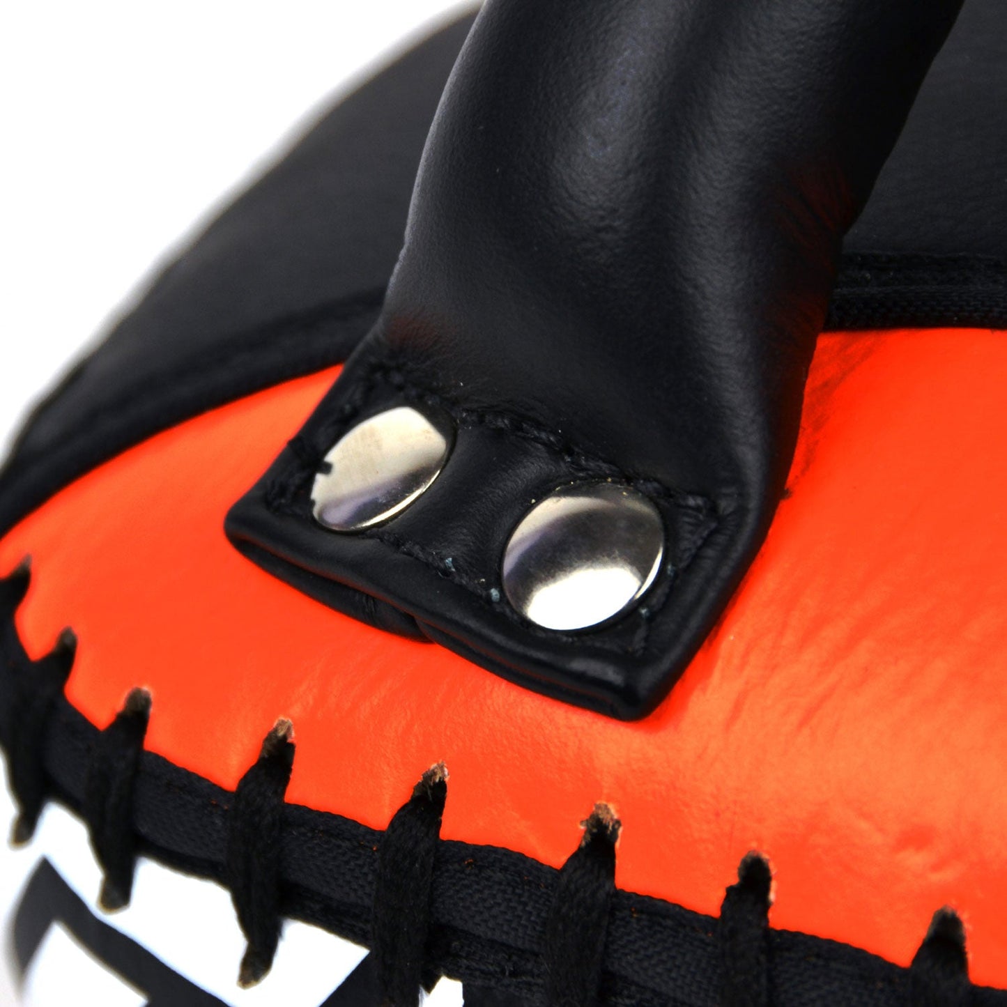 Twins Curved Leather Thai Kick Pads Orange-Black