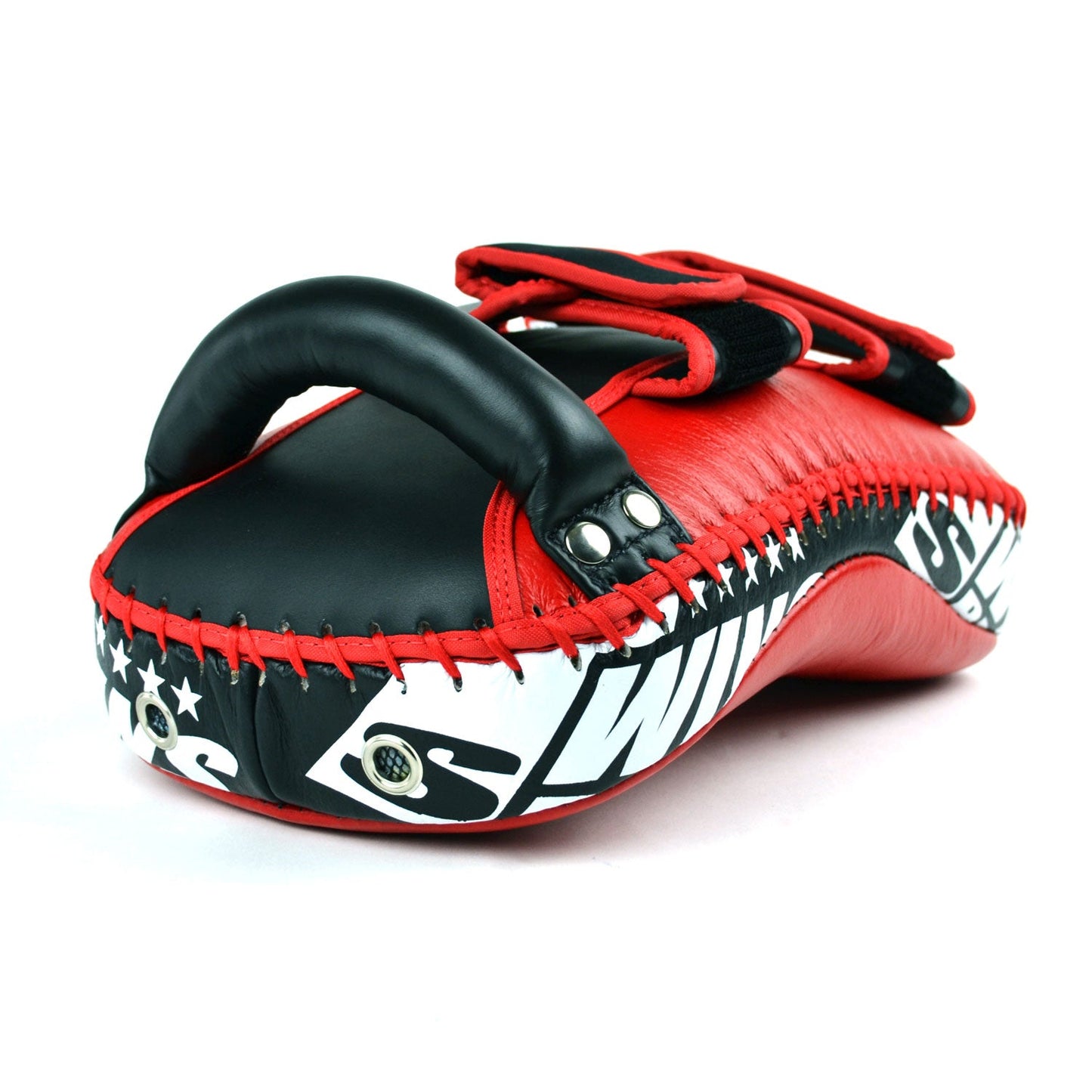 Twins Curved Leather Thai Kick Pads Red-Black