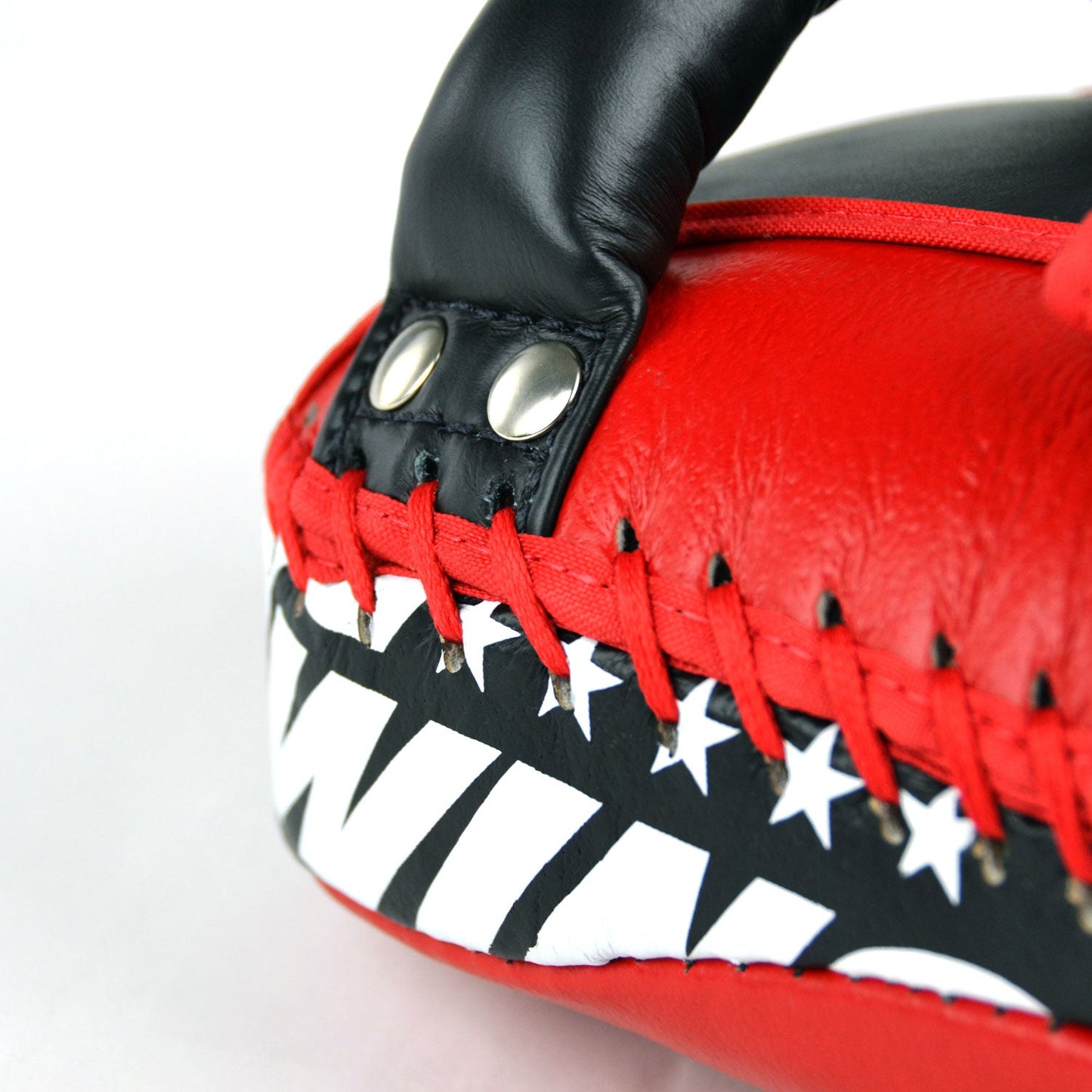 Twins Curved Leather Thai Kick Pads Red-Black