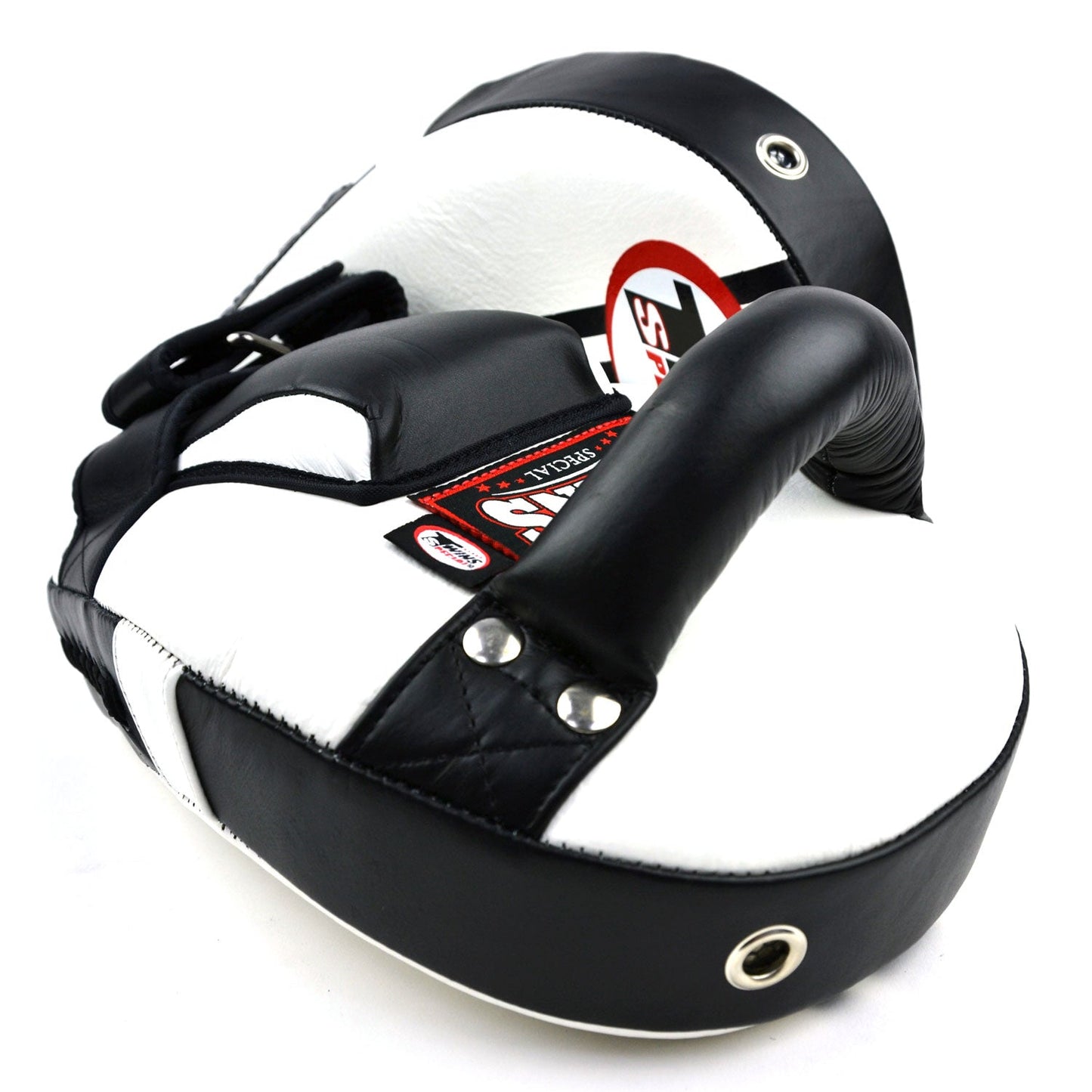 Twins Curved Leaf-Shape Kick Pads White-Black