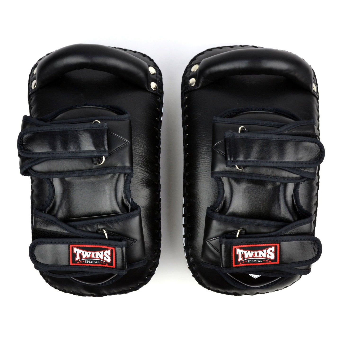Twins Deluxe Curved Leather Kick Pads Black