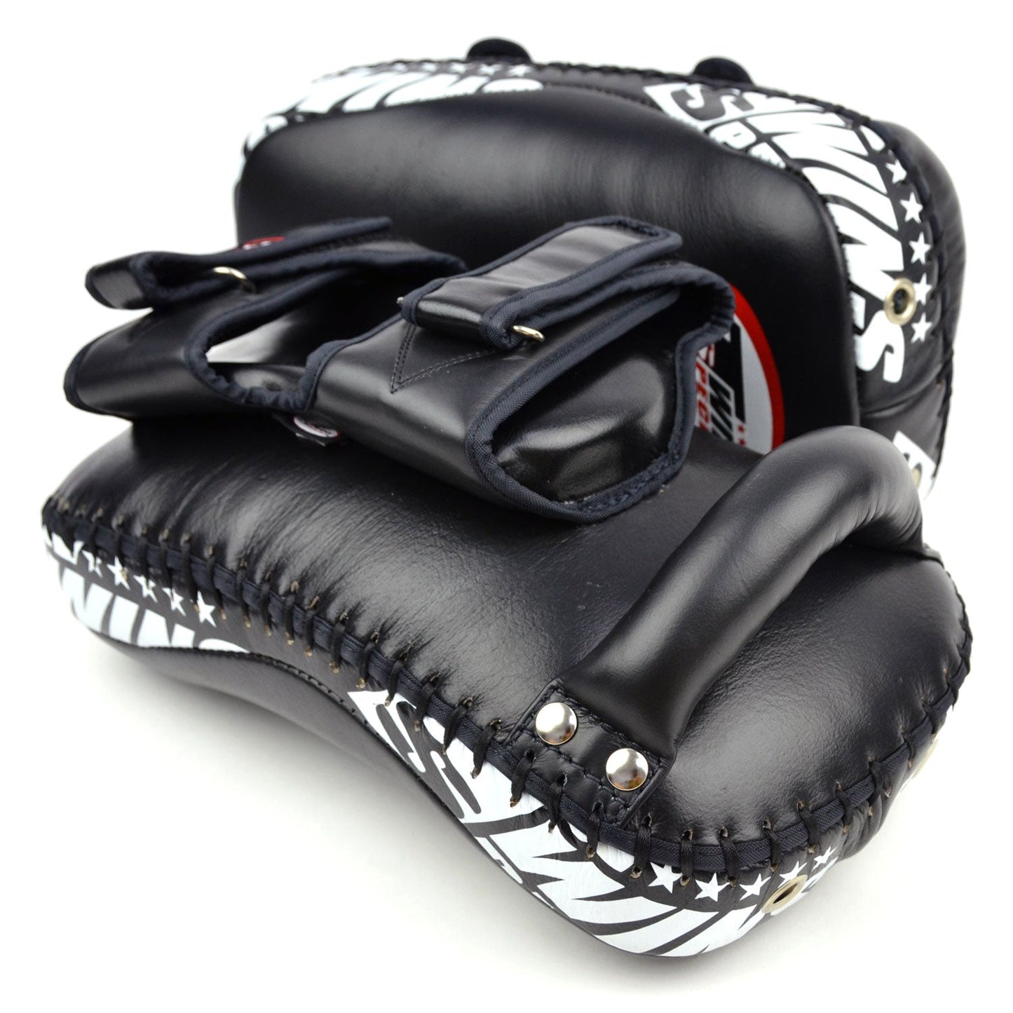 Twins Deluxe Curved Leather Kick Pads Black