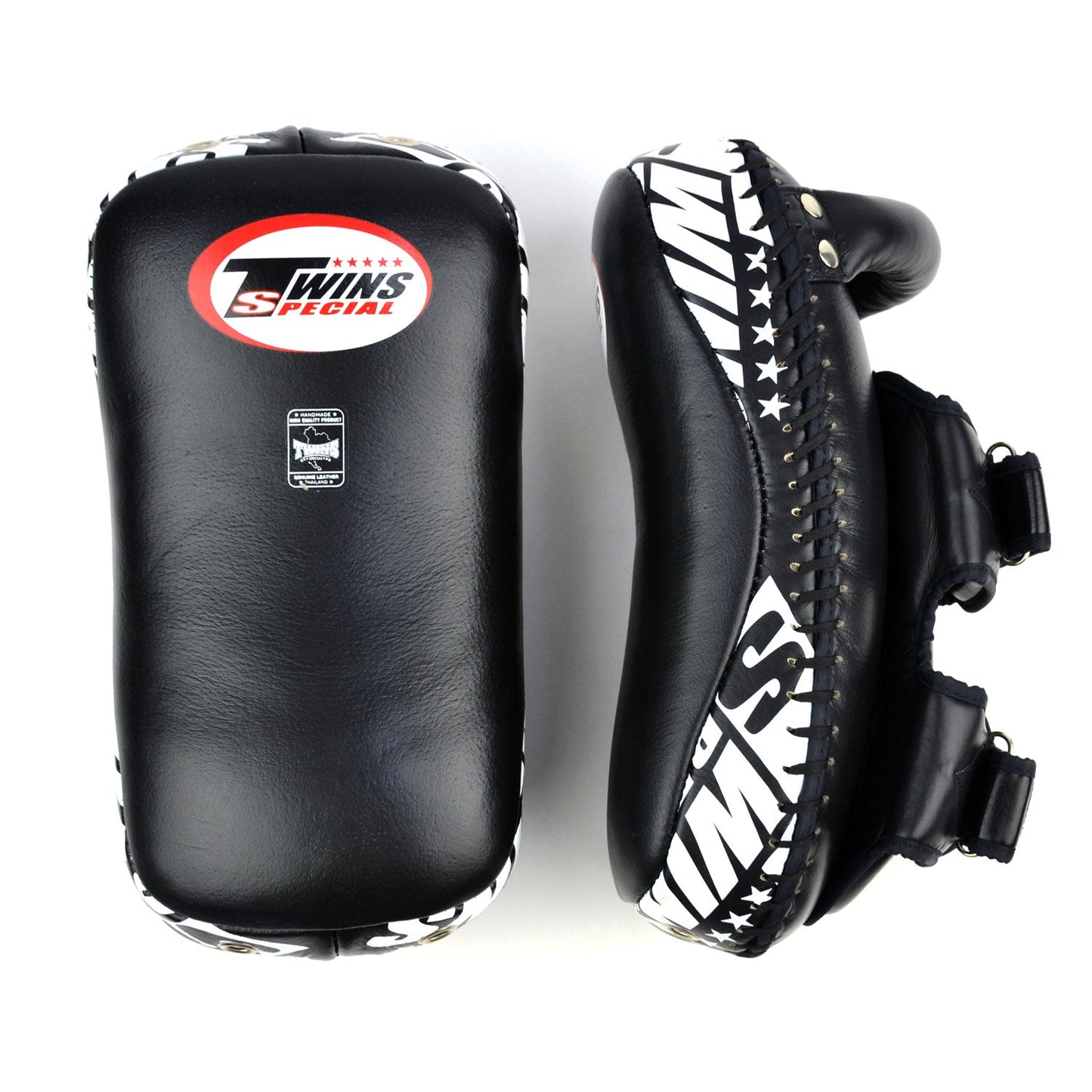 Twins Deluxe Curved Leather Kick Pads Black