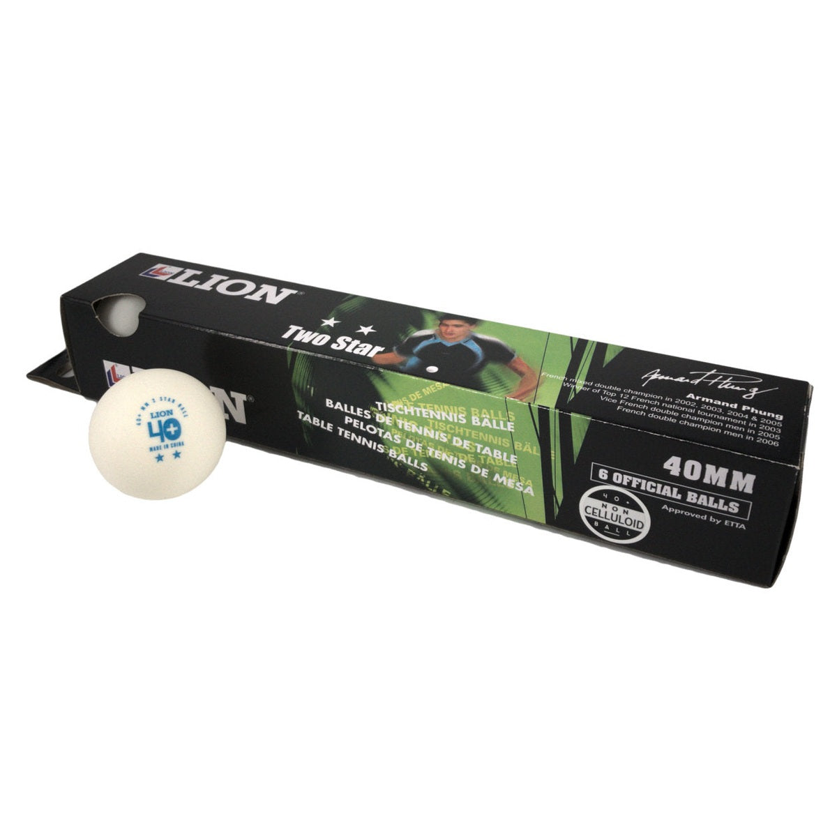 Table Tennis Balls Lion 2* White