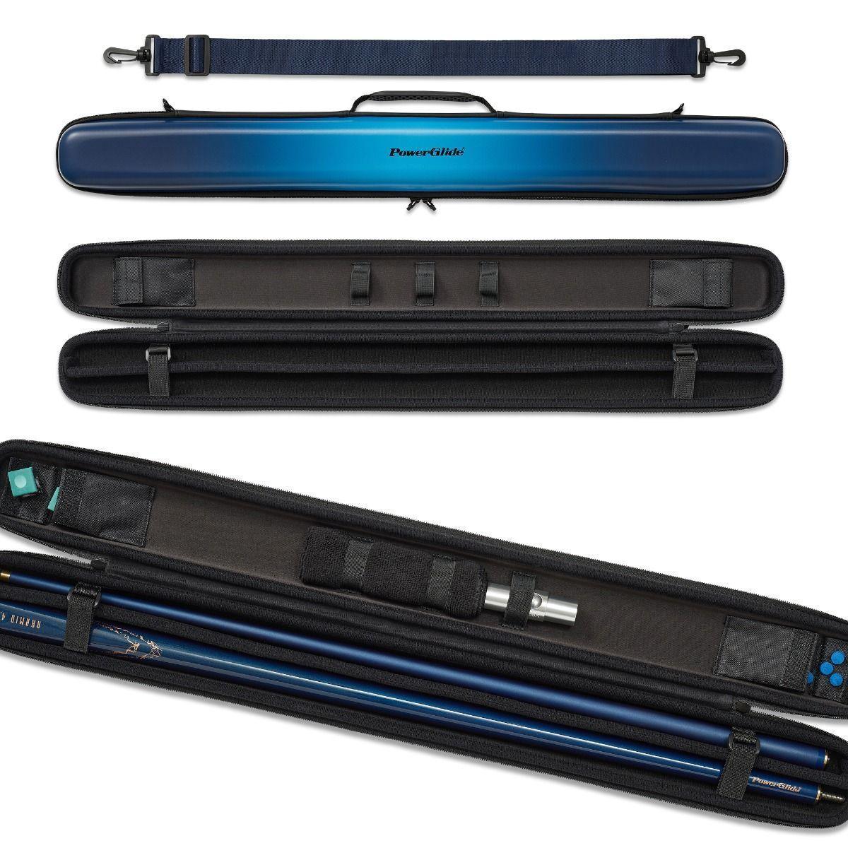 PowerGlide Snooker Svartur Blue 2 piece Cue Case