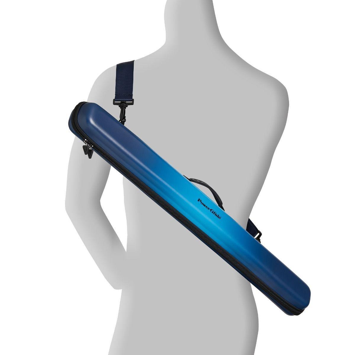 PowerGlide Snooker Svartur Blue 2 piece Cue Case