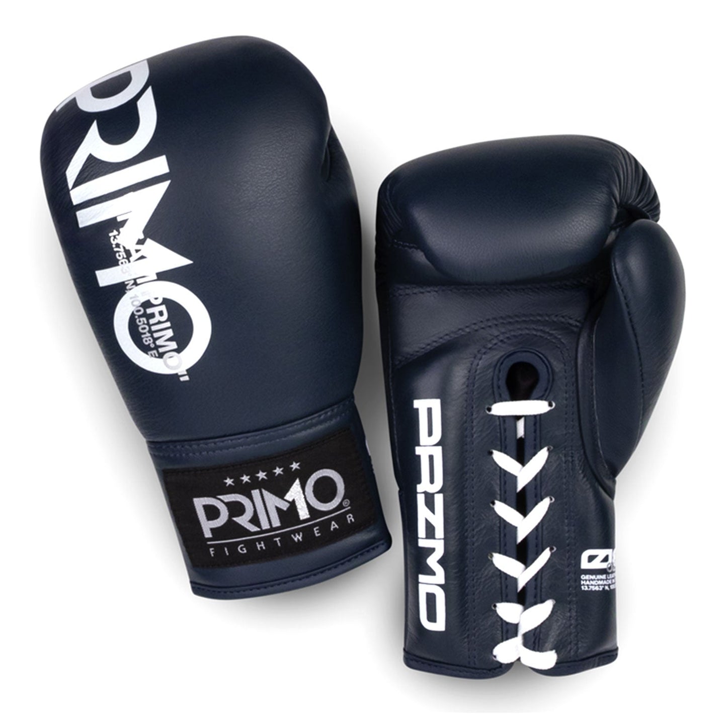 Primo Mamba Series Pro navy lace-up boxing gloves, sporting goods with padded wrists and secure fit for training and matches.