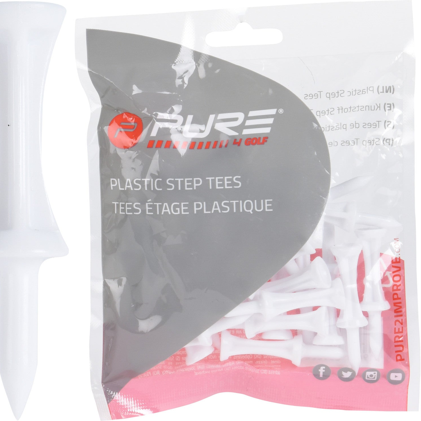 Pure2improve Step Tees (Bag of 25)