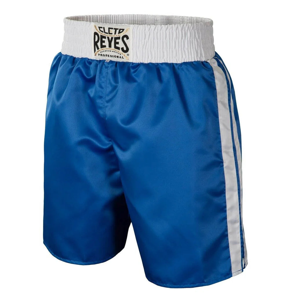 Cleto Reyes Satin Boxing Shorts - Blue White stripe