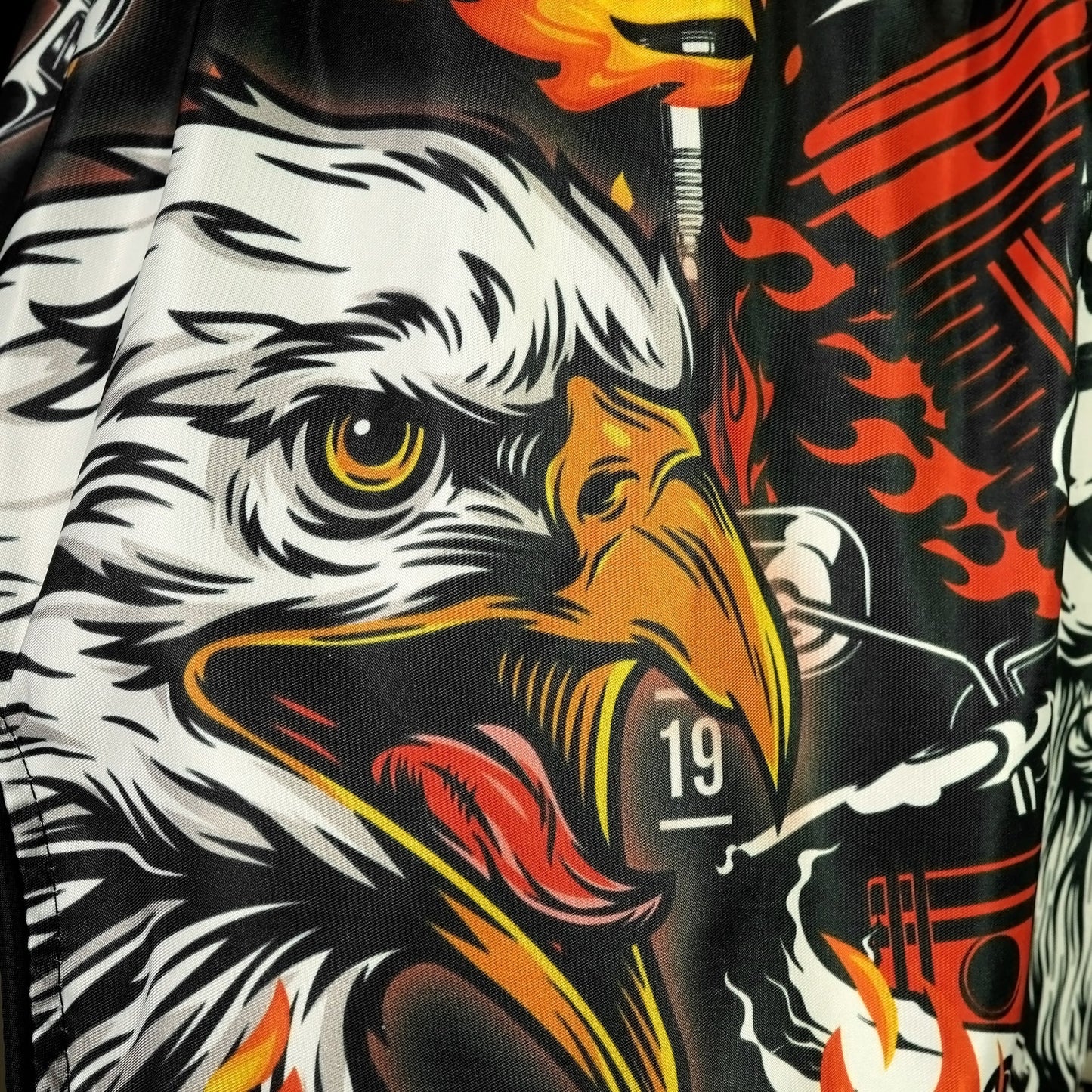 TUFF High-Cut Retro Muay Thai Boxing Shorts Graybeard and The Eagle