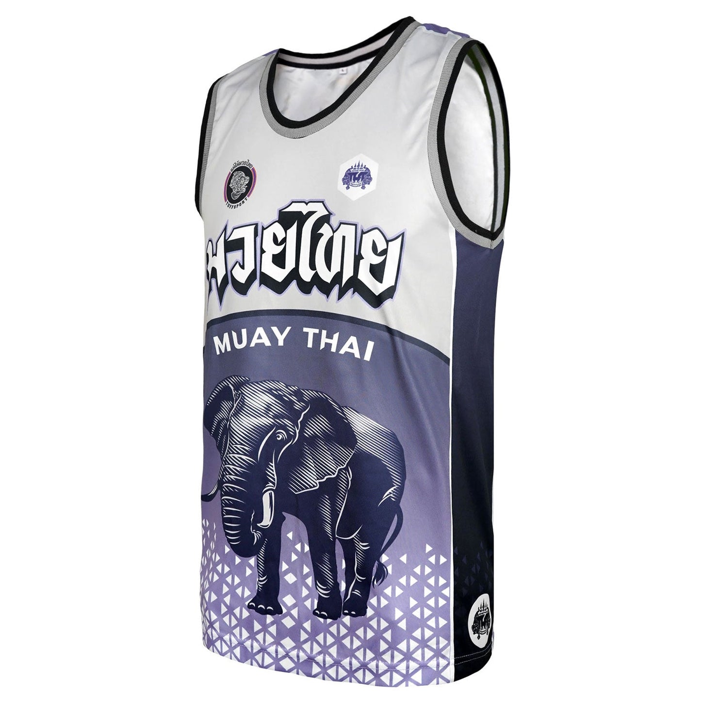TUFF Muay Thai Tank Top War Elephant Grey-Blue