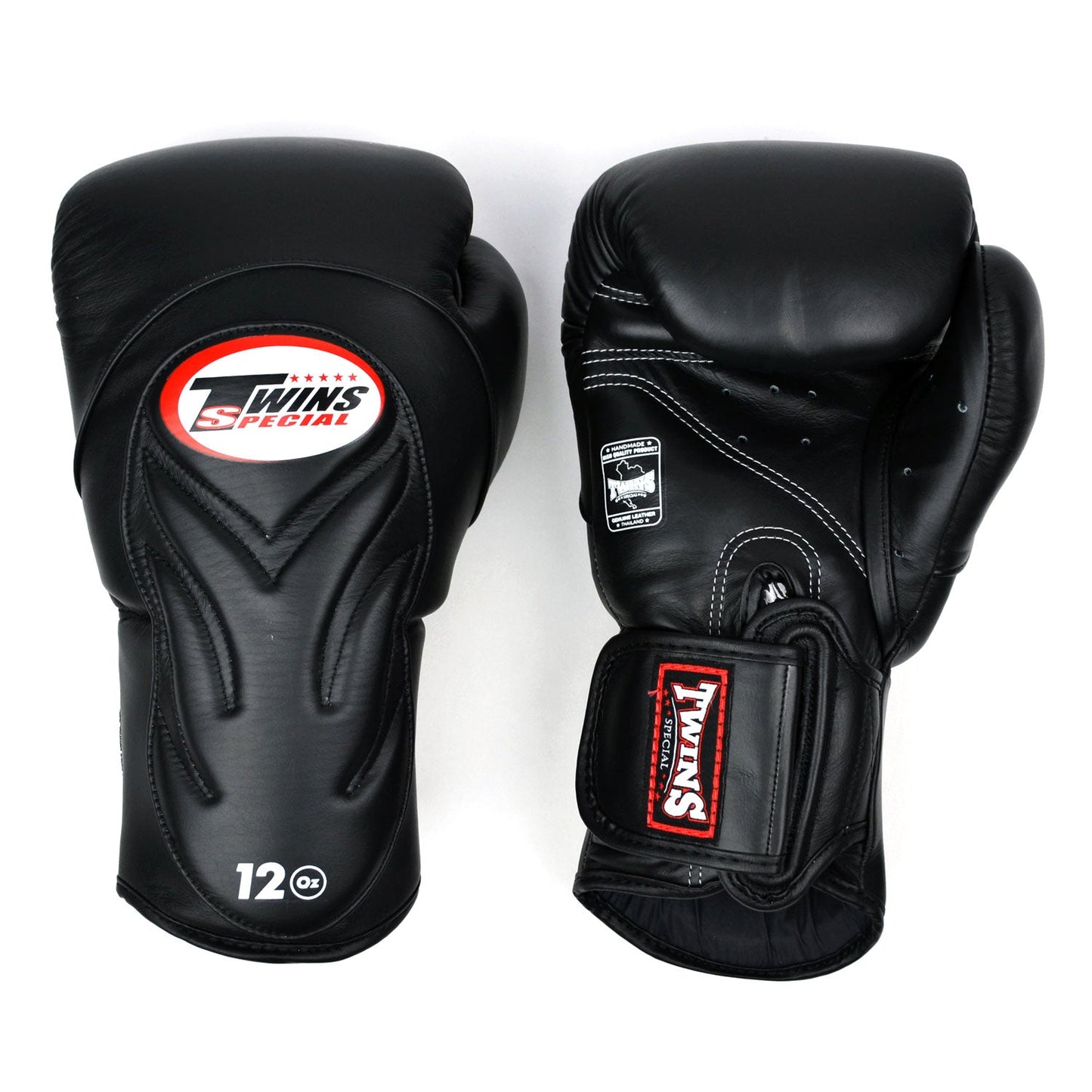 Twins Special Muay Thai Boxing BGVL6 Long-Cuff Boxing Gloves Black-Black