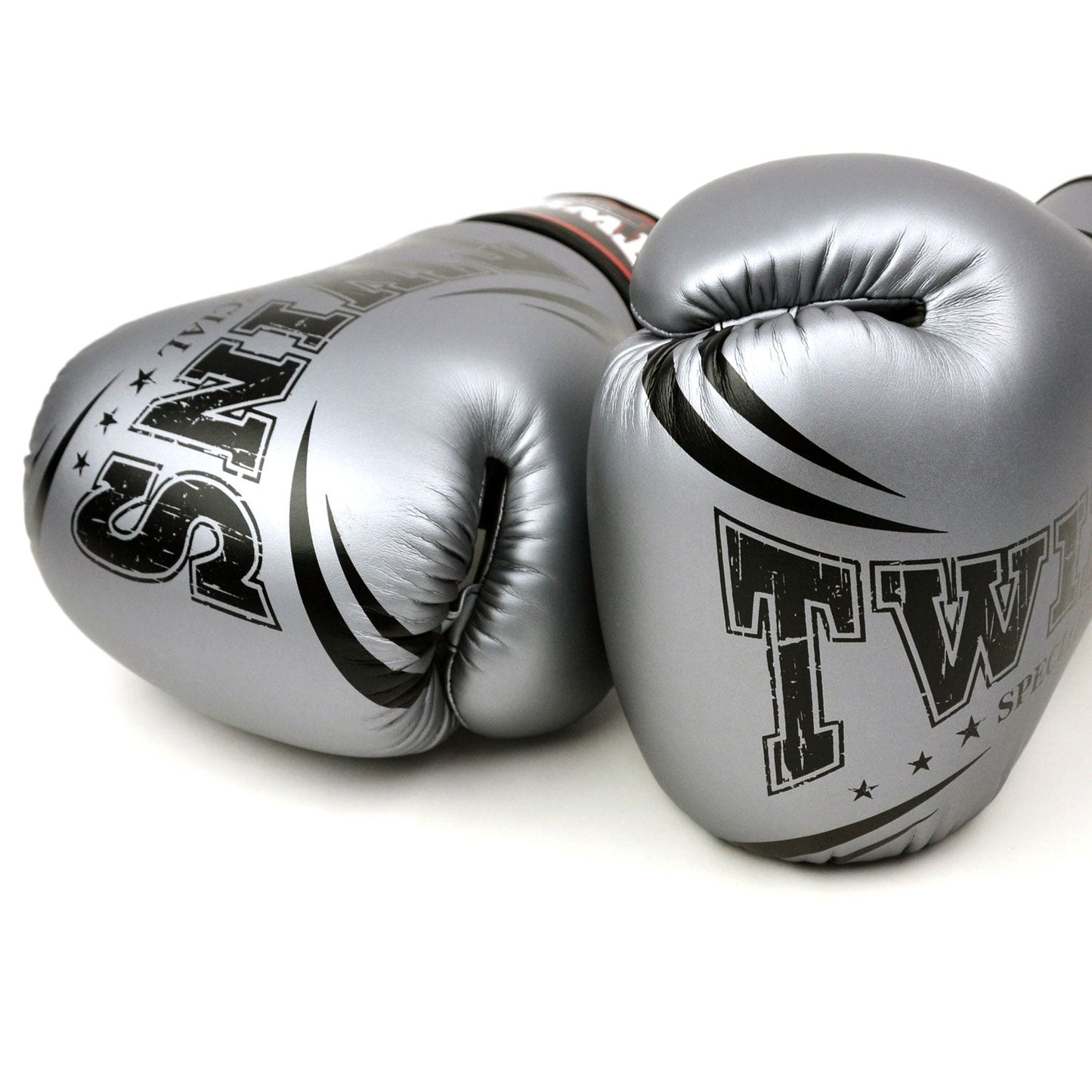 Twins Special Muay Thai Boxing FBGVDM3-TW6 Synthetic-Leather Boxing Gloves - Grey