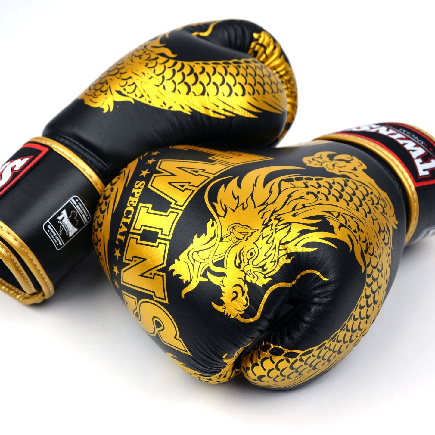 Twins Special Muay Thai Boxing FBGVL4-49 Boxing Gloves - Dragon - Black-Gold