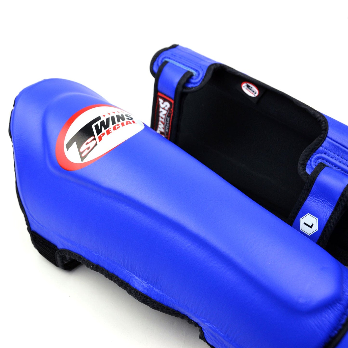 Twins Special Muay Thai Boxing SGL10 Leather Shin Pads - Blue